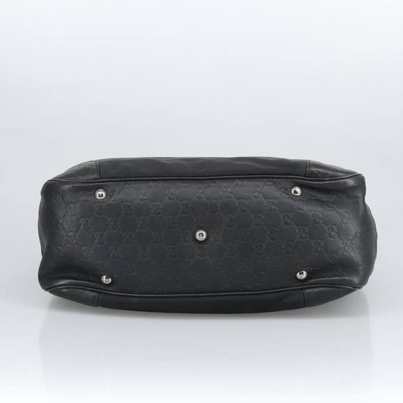 GUCCI GG Canvas Guccissima Tote Bag Leather Black Silver 161770 Auth bs19401 - Picture 5 of 16